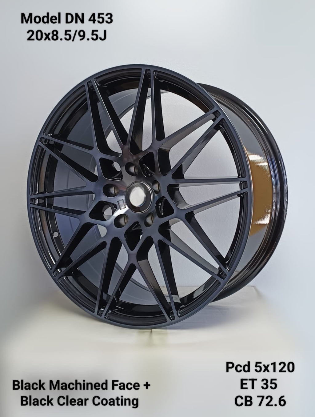 20” AS-F80 Comp  5x120 black machine face black tint