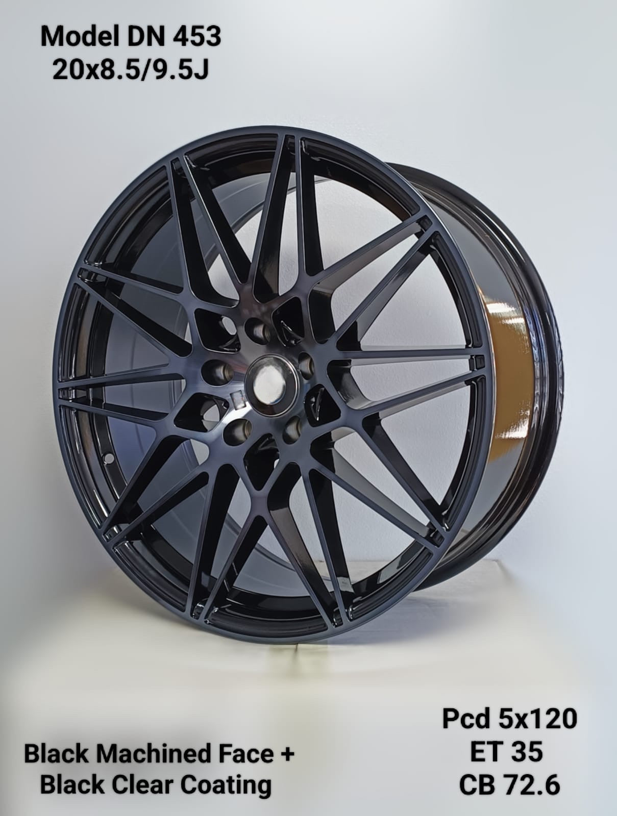 20” AS-F80 Comp  5x120 black machine face black tint