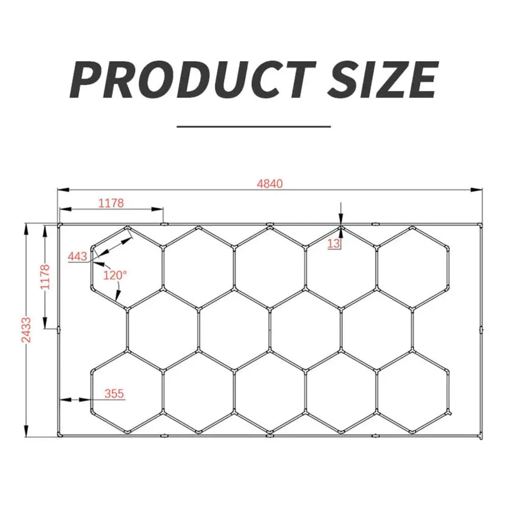 Hexglo 14 Piece Hexagon Modular LED Lighting Kit With Border