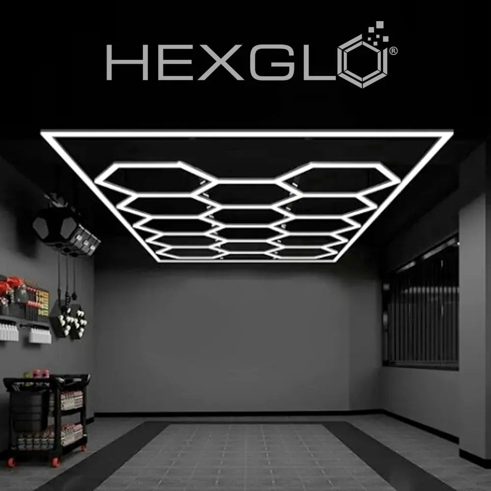 Hexglo 14 Piece Hexagon Modular LED Lighting Kit With Border