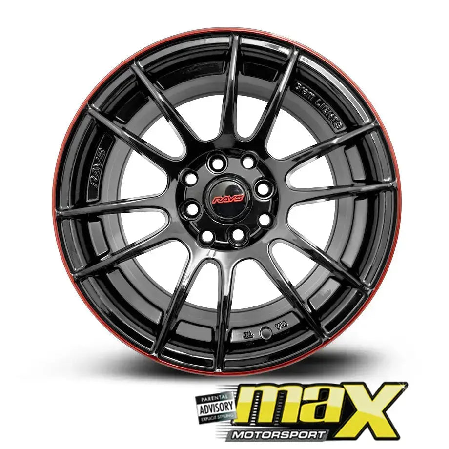 15 Inch MX123 Rays Style Wheel & Tyre Combo - (4x100/ 4x114.3 PCD)