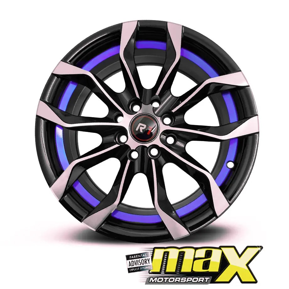15 Inch Mag Wheel - MX151-BL Wheels (4x100/ 4x114.3 PCD)