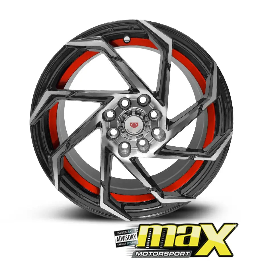 15 Inch Mag Wheel - MX212-RD Wheels (4x100/ 4x114.3 PCD)