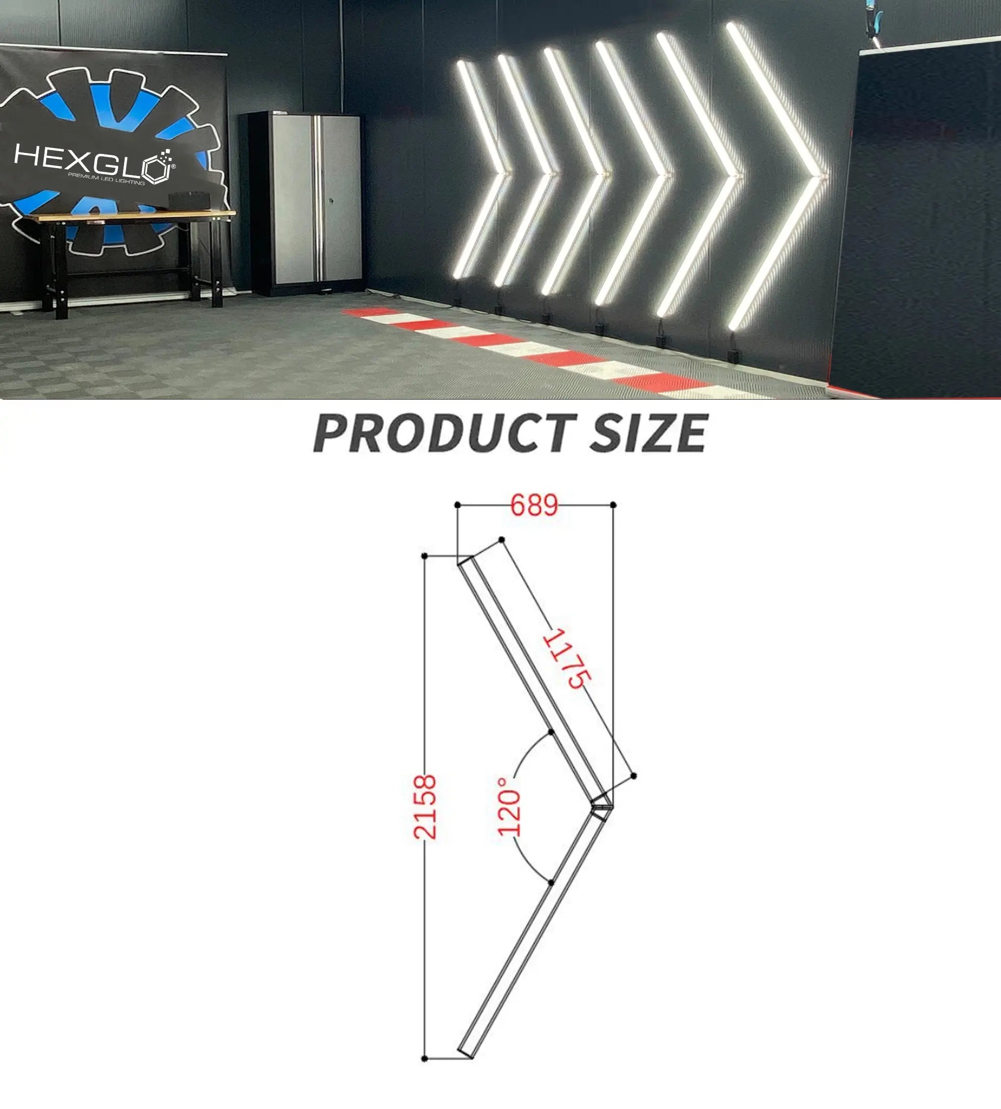 2 Piece Arrow Style LED Hex Light Kit