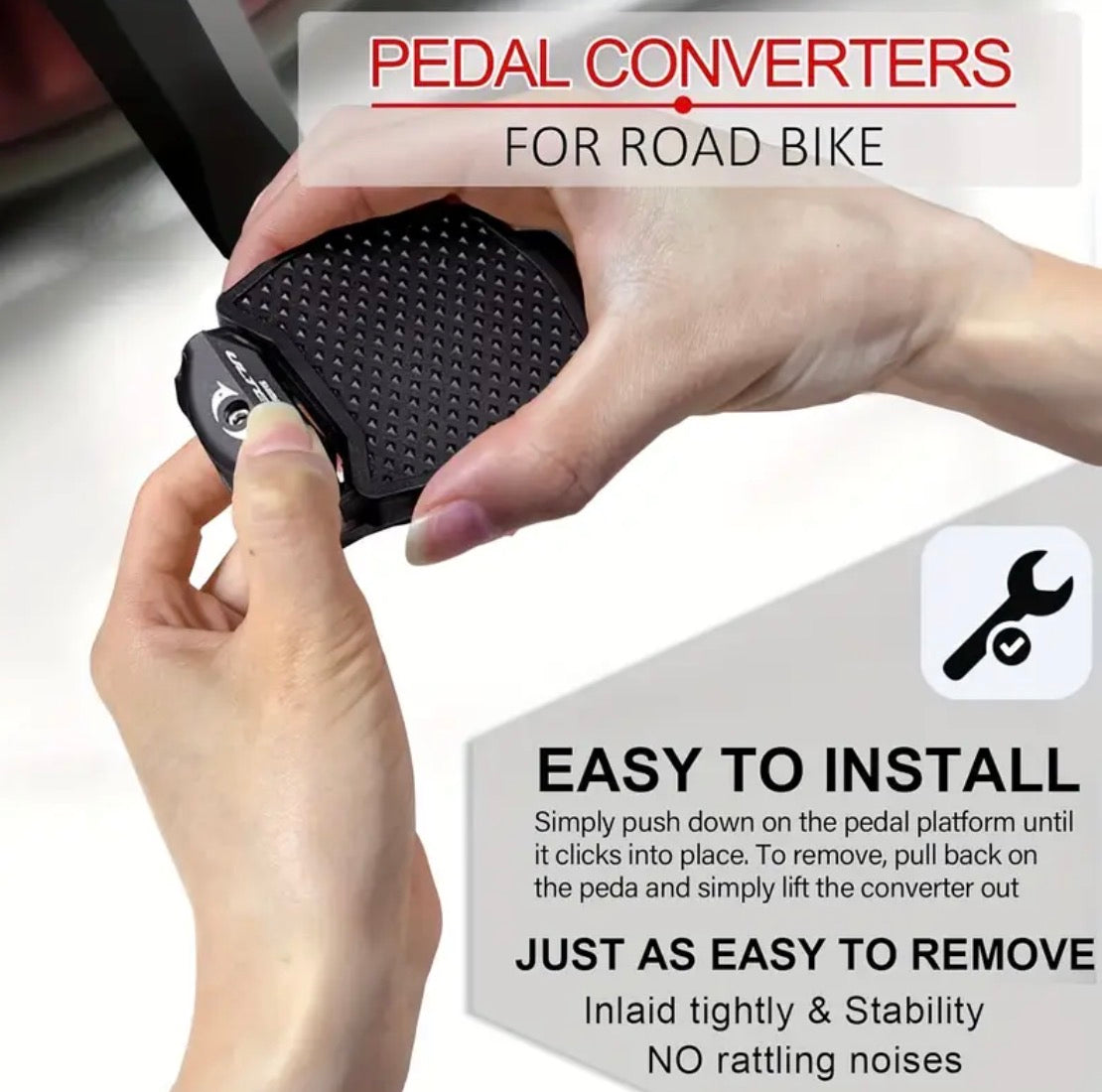 Clipless Pedal to Universal Platform Adapter Compatible with SPD-SL System