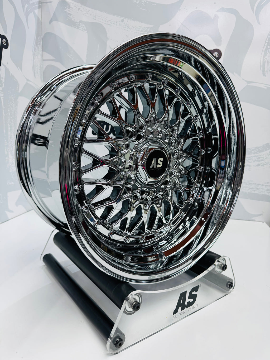 17” AS® CHROME WITH CHROME  STUDS  4x100 & 5x100 8.5j/ 10j
