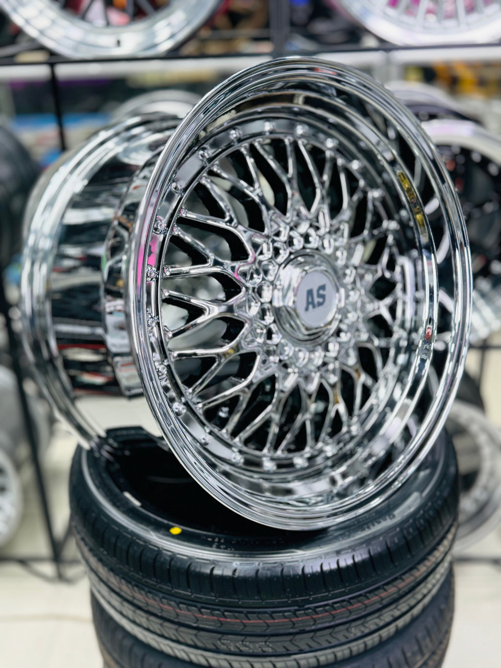 18” AS- MESH 5/112 5/114 SILVER CHROME