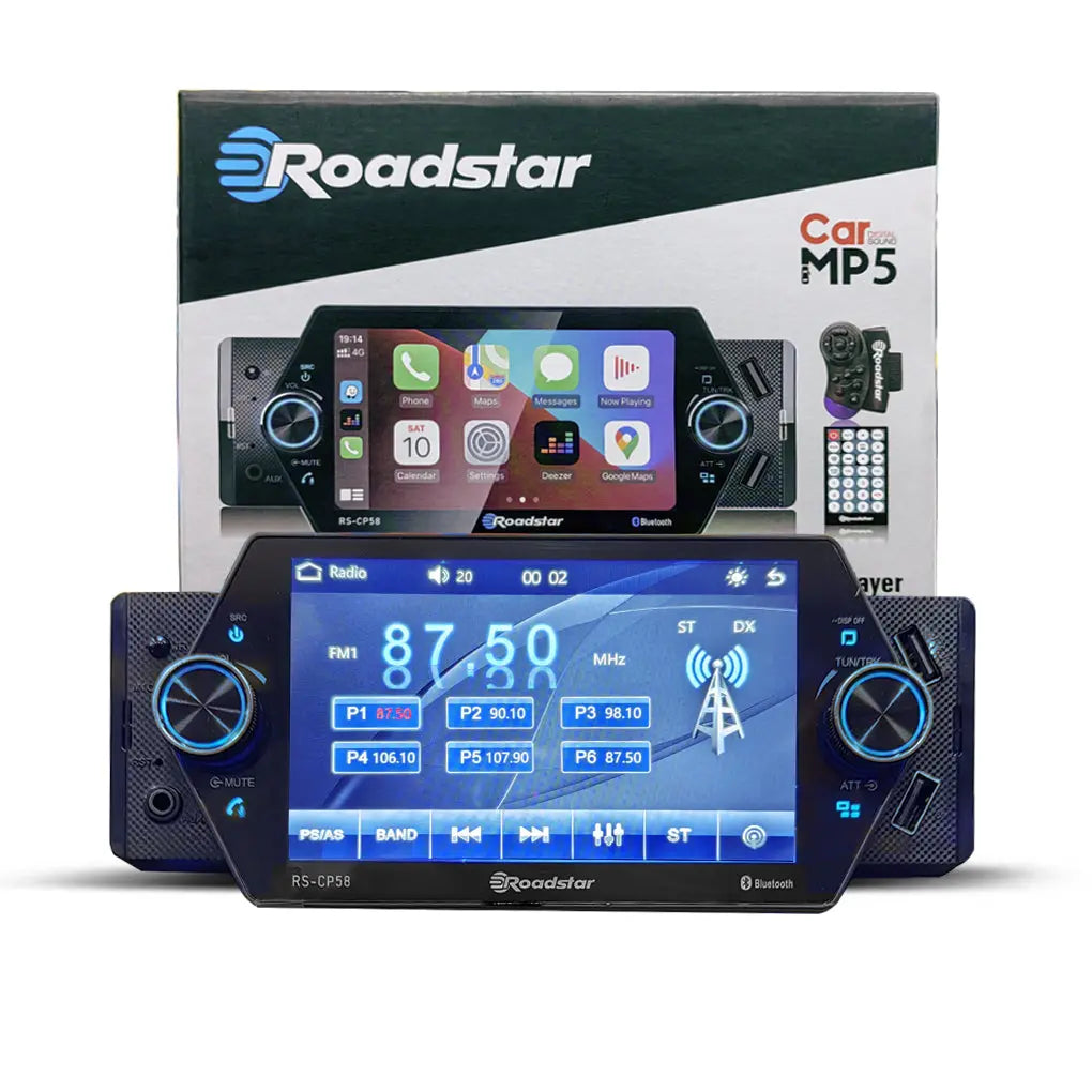Roadstar 5.25 Inch Single Din Media Player With USB, Bluetooth, Android Auto & Apple Car Play