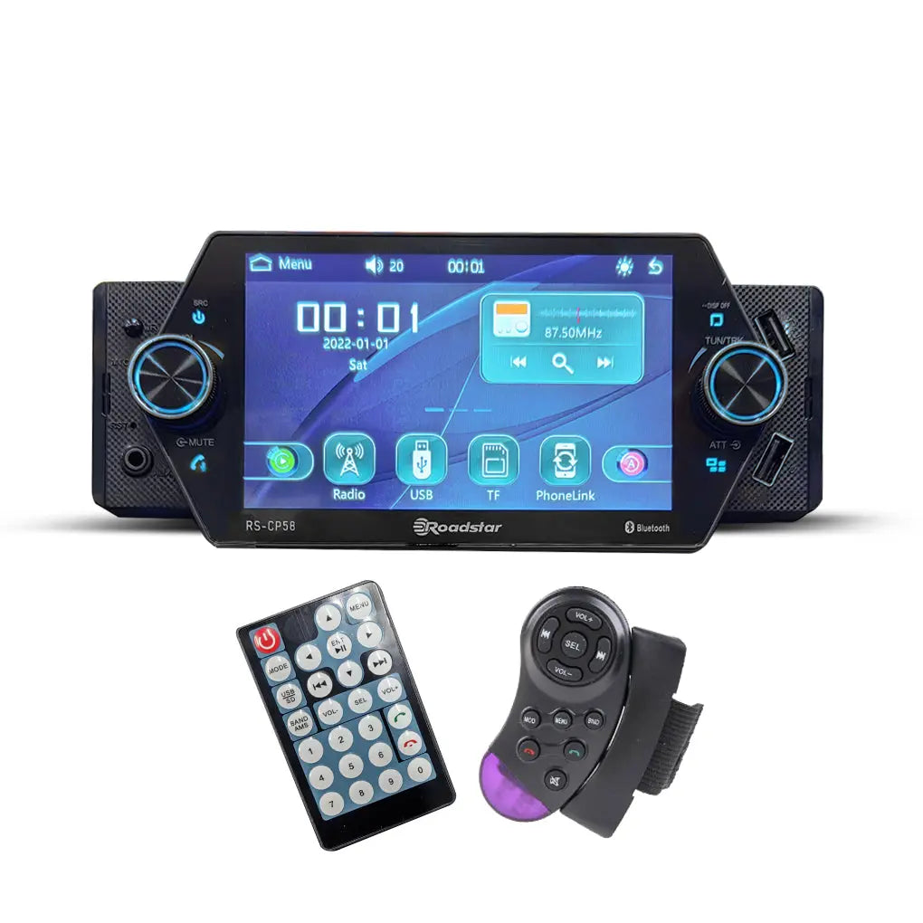 Roadstar 5.25 Inch Single Din Media Player With USB, Bluetooth, Android Auto & Apple Car Play
