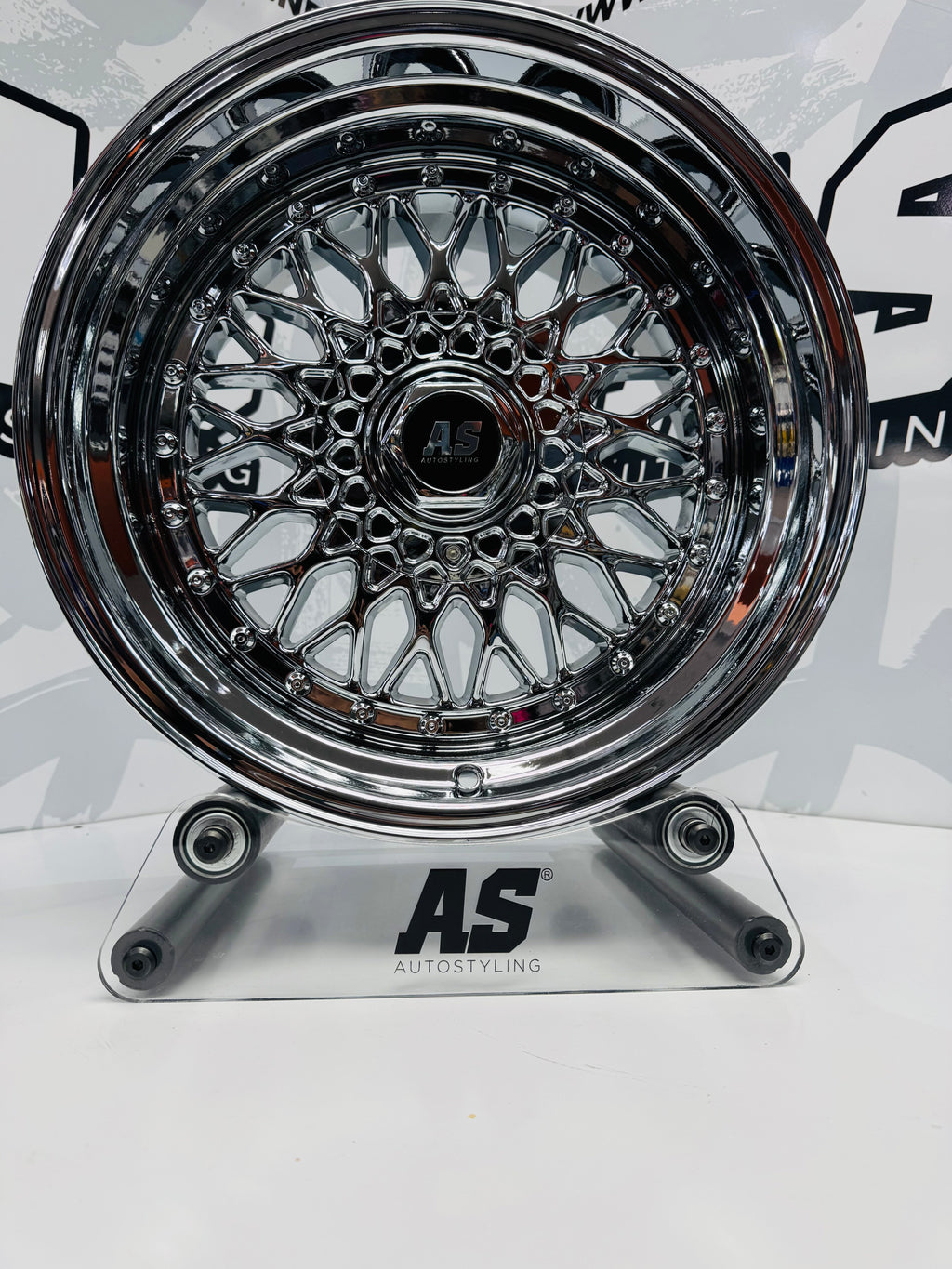 17” AS® CHROME WITH CHROME  STUDS  4x100 & 5x100 8.5j/ 10j