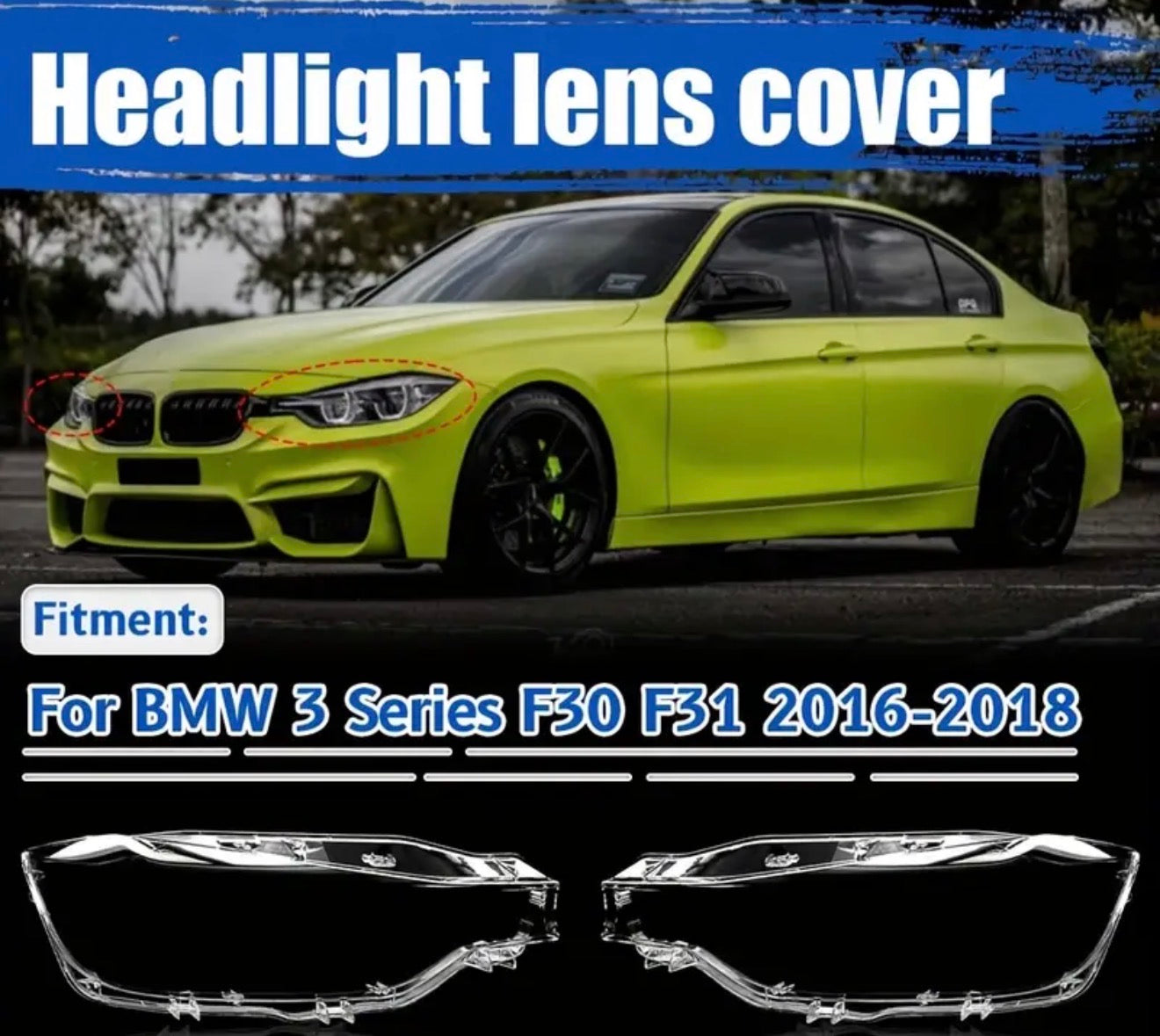 BMW F30 HEADLIGHT LENSES