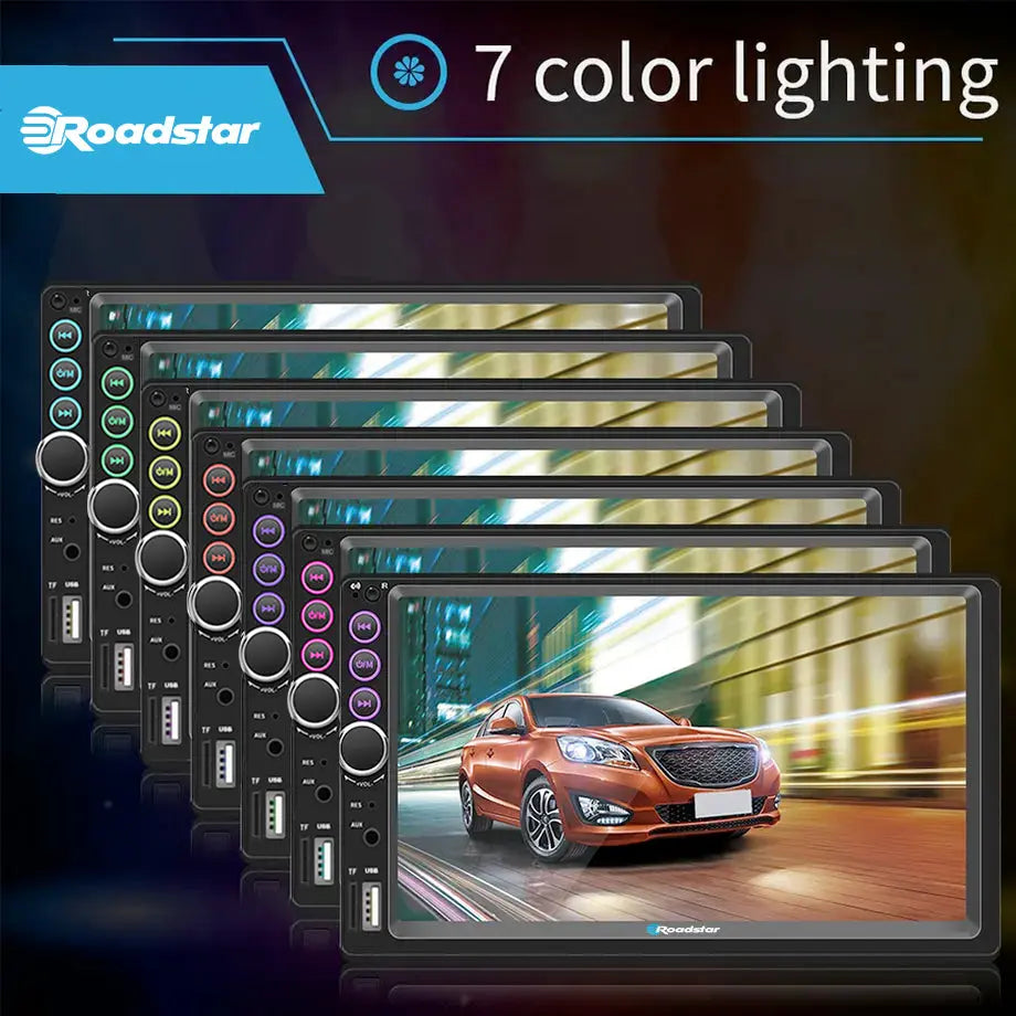 7 Inch Roadstar MP5 Double Din With Apple Carplay & Android Auto + Steering Wheel Control Remote