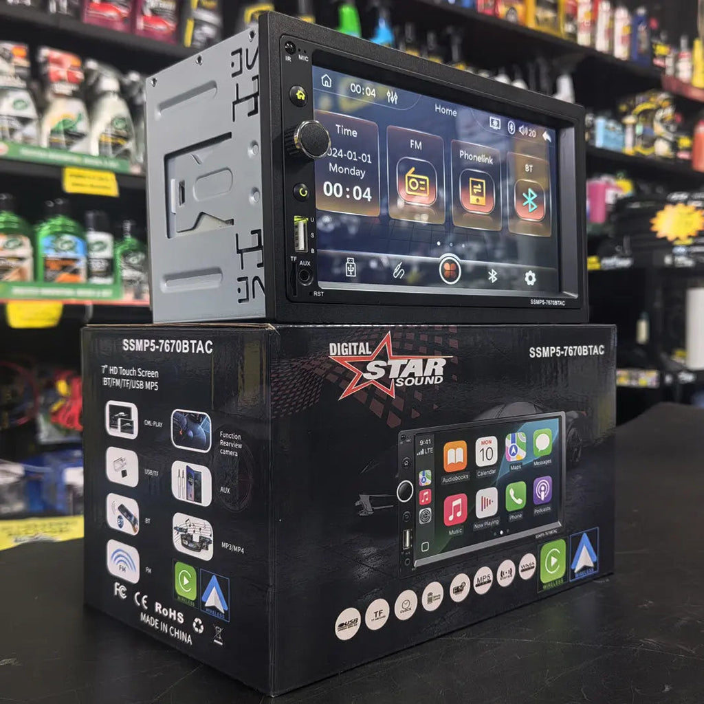 7 Inch Star Sound SSMP5-7670BTAC MP5 Double Din With Apple Carplay & Android Auto
