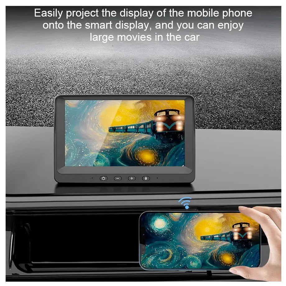 7 Inch - Universal Dash-Mount Monitor Screen With Apple Carplay & Android Auto