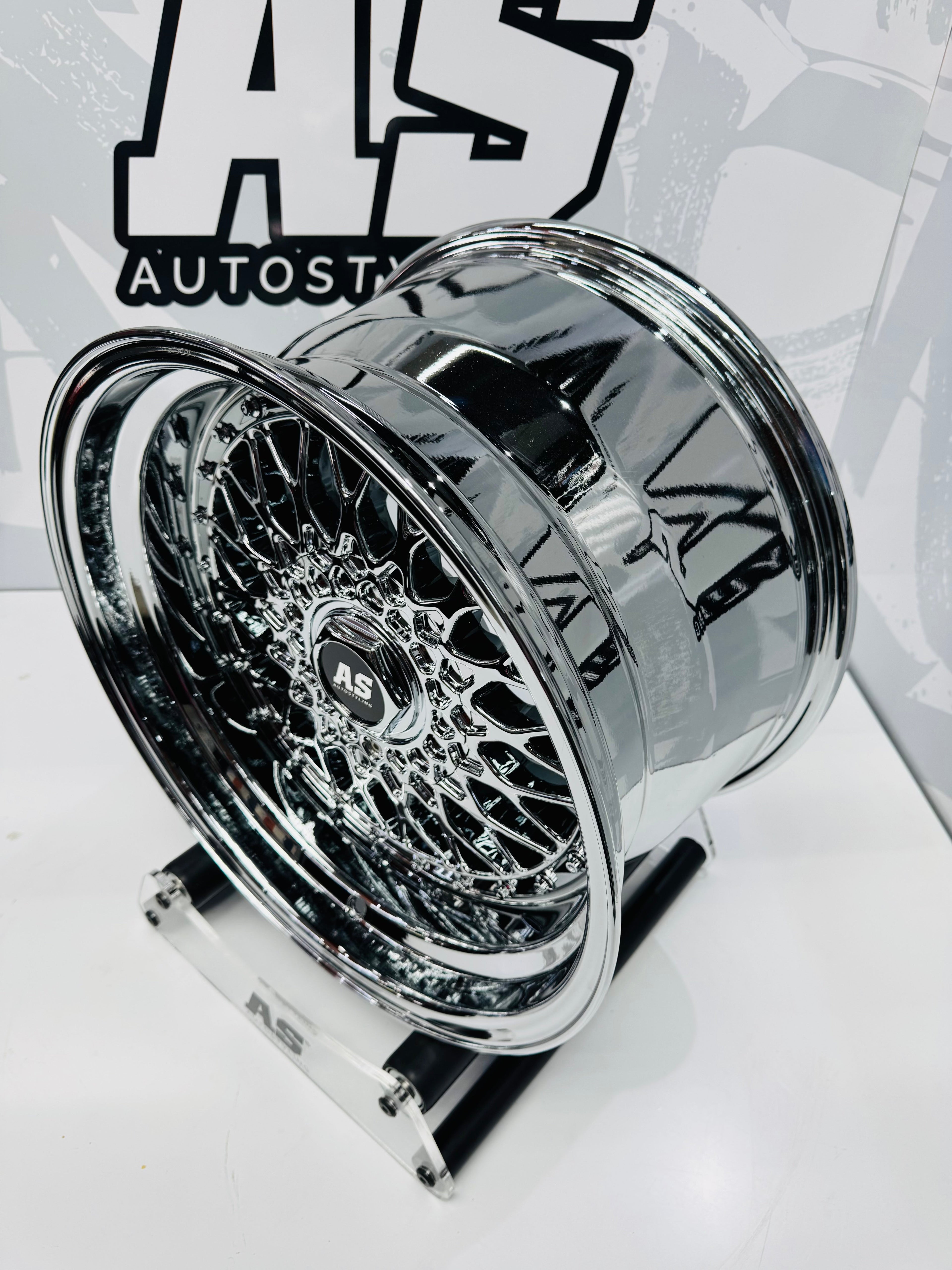 17” AS® CHROME WITH CHROME  STUDS  4x100 & 5x100 8.5j/ 10j
