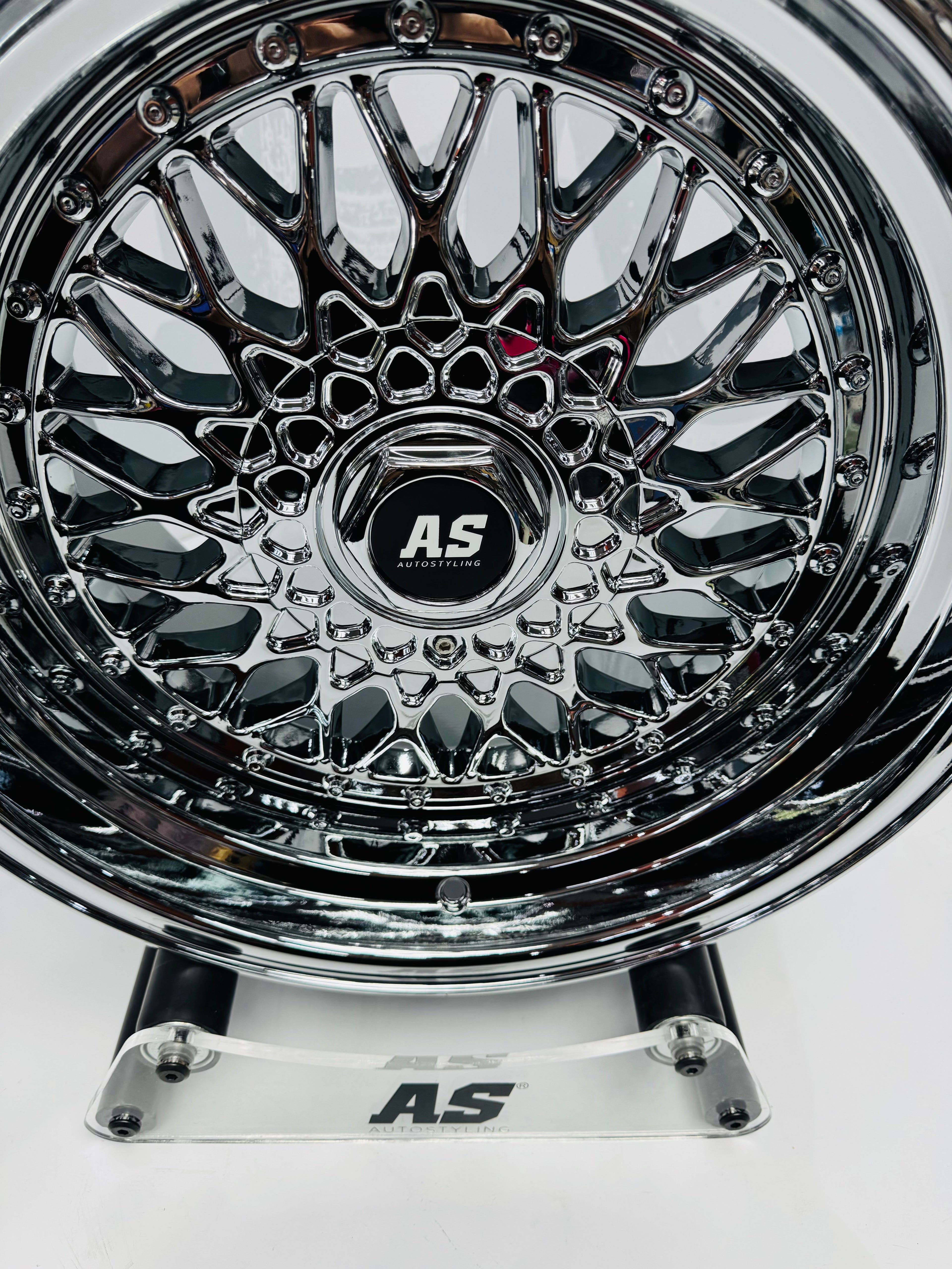 17” AS® CHROME WITH CHROME  STUDS  4x100 & 5x100 8.5j/ 10j