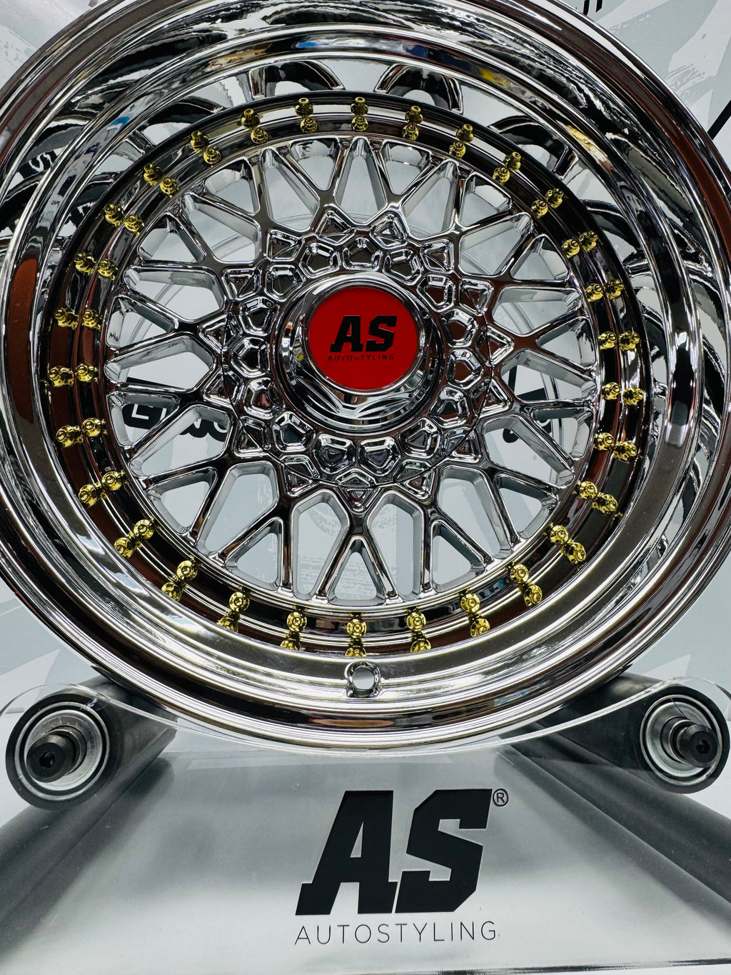 16” AS MESH BB5  CHROME 4/100PCD