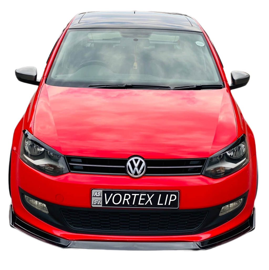 NEW IMPROVED VW POLO 6/ POLO 7 TSI VIVO 3pce NEW PLASTIC GLOSS BLACK FRONT SPOILER