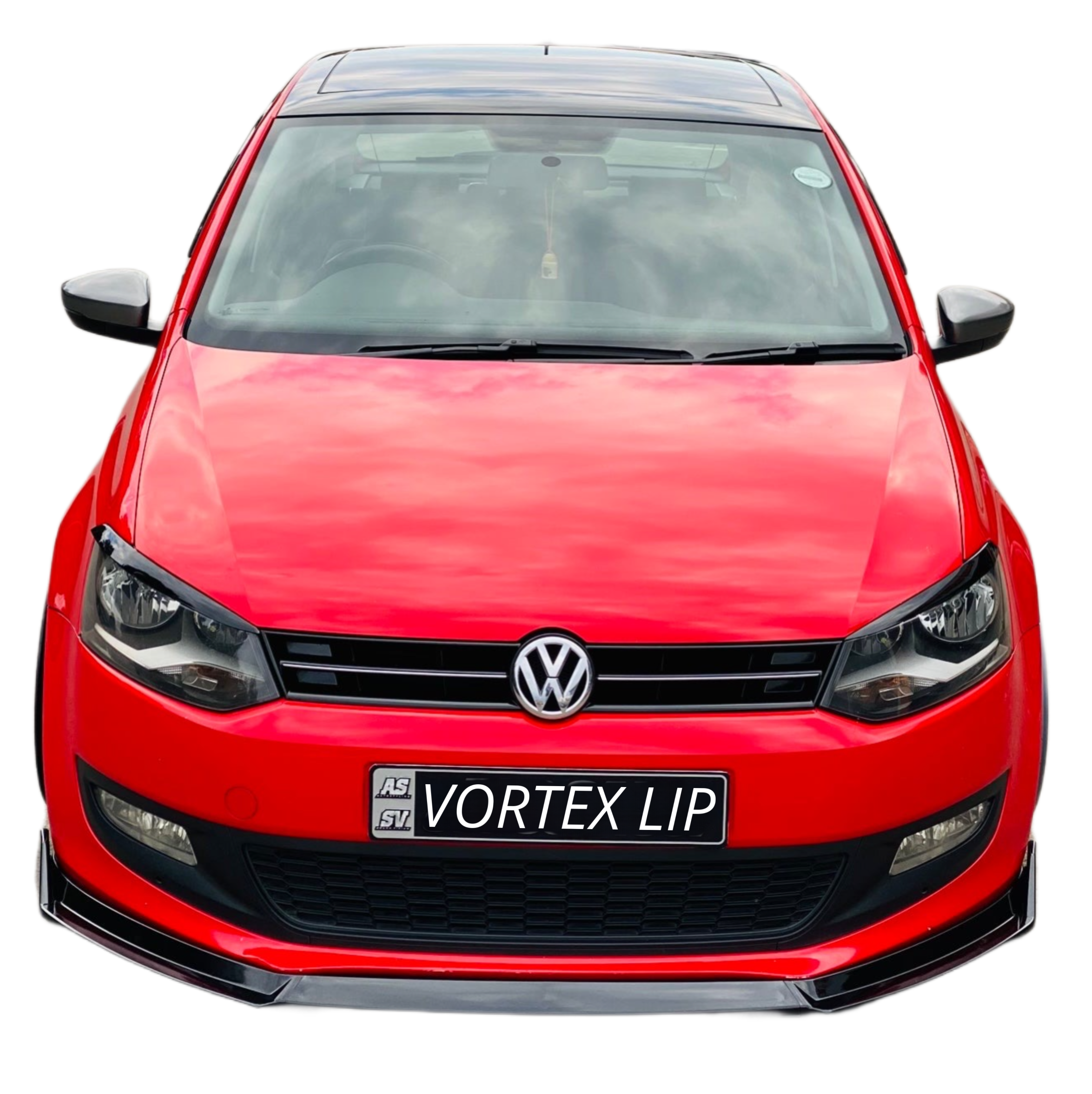 NEW IMPROVED VW POLO 6/ POLO 7 TSI VIVO 3pce NEW PLASTIC GLOSS BLACK FRONT SPOILER