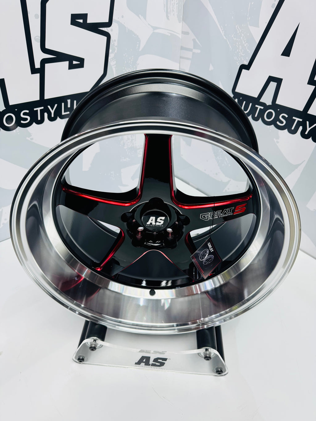18” F99ZX307 5/114 BLACK with RED MILLING