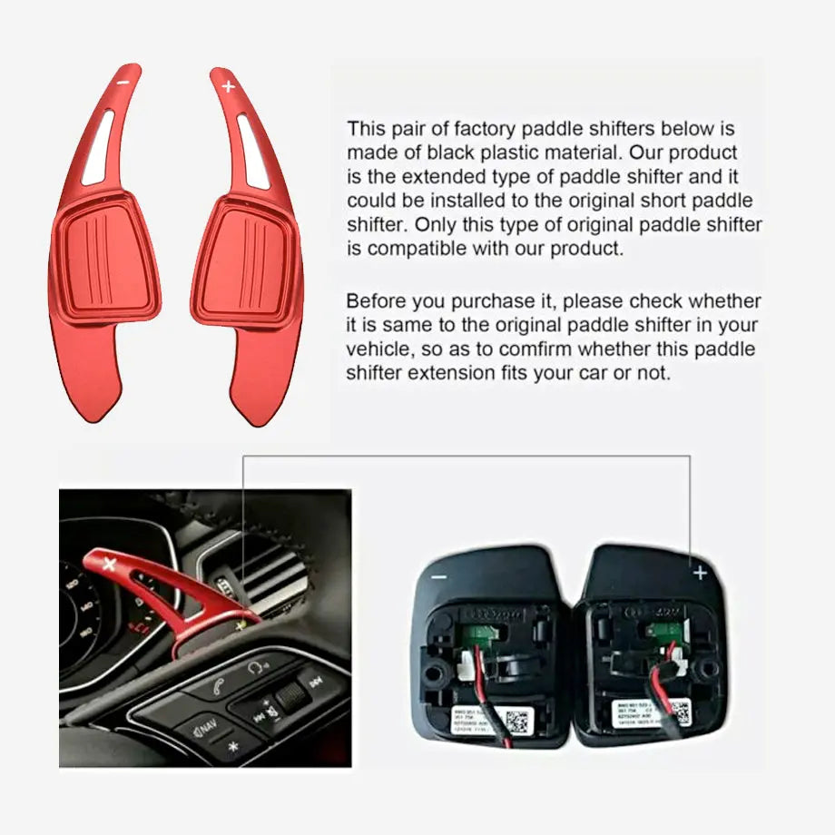 Audi Aluminium Paddle Shift Extensions - Type 2