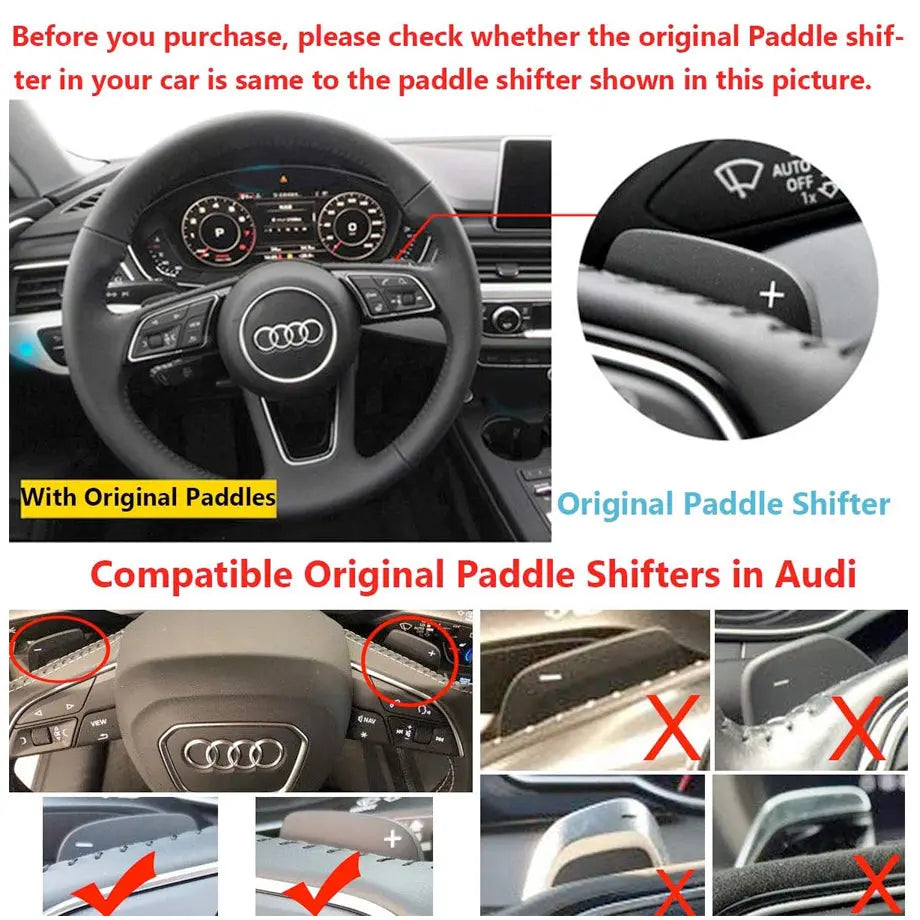 Audi Aluminium Paddle Shift Extensions - Type 2