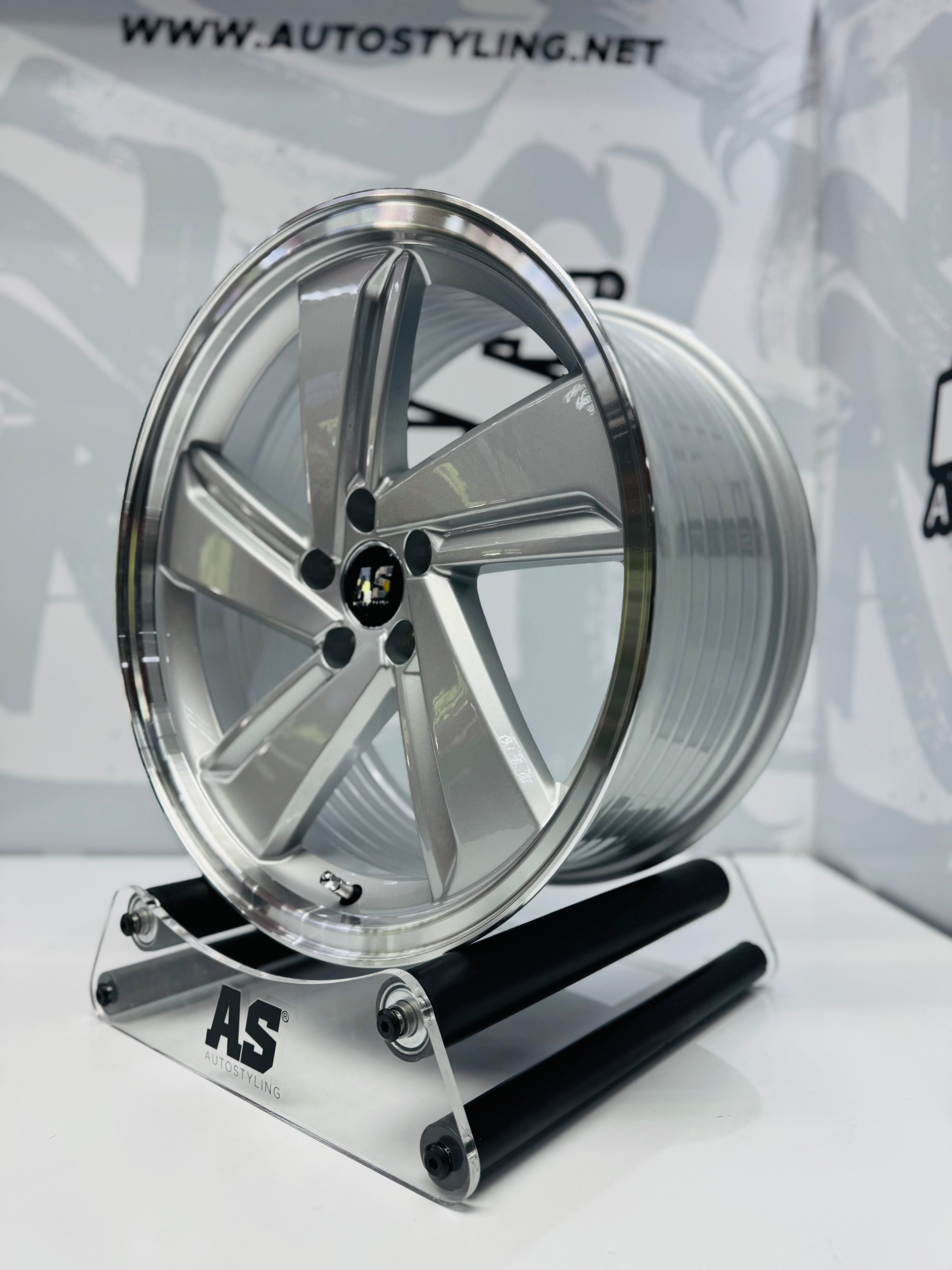 17” AS- MILTON DISHED 5/100 SILVER RIMS