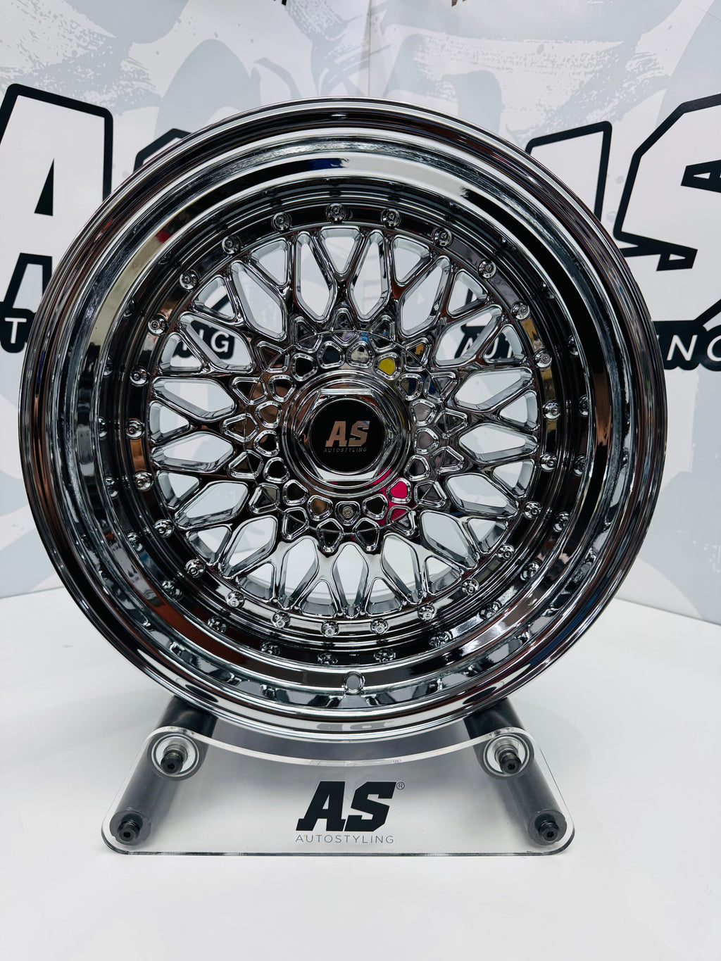 17” AS® CHROME WITH CHROME  STUDS  4x100 & 5x100 8.5j/ 10j