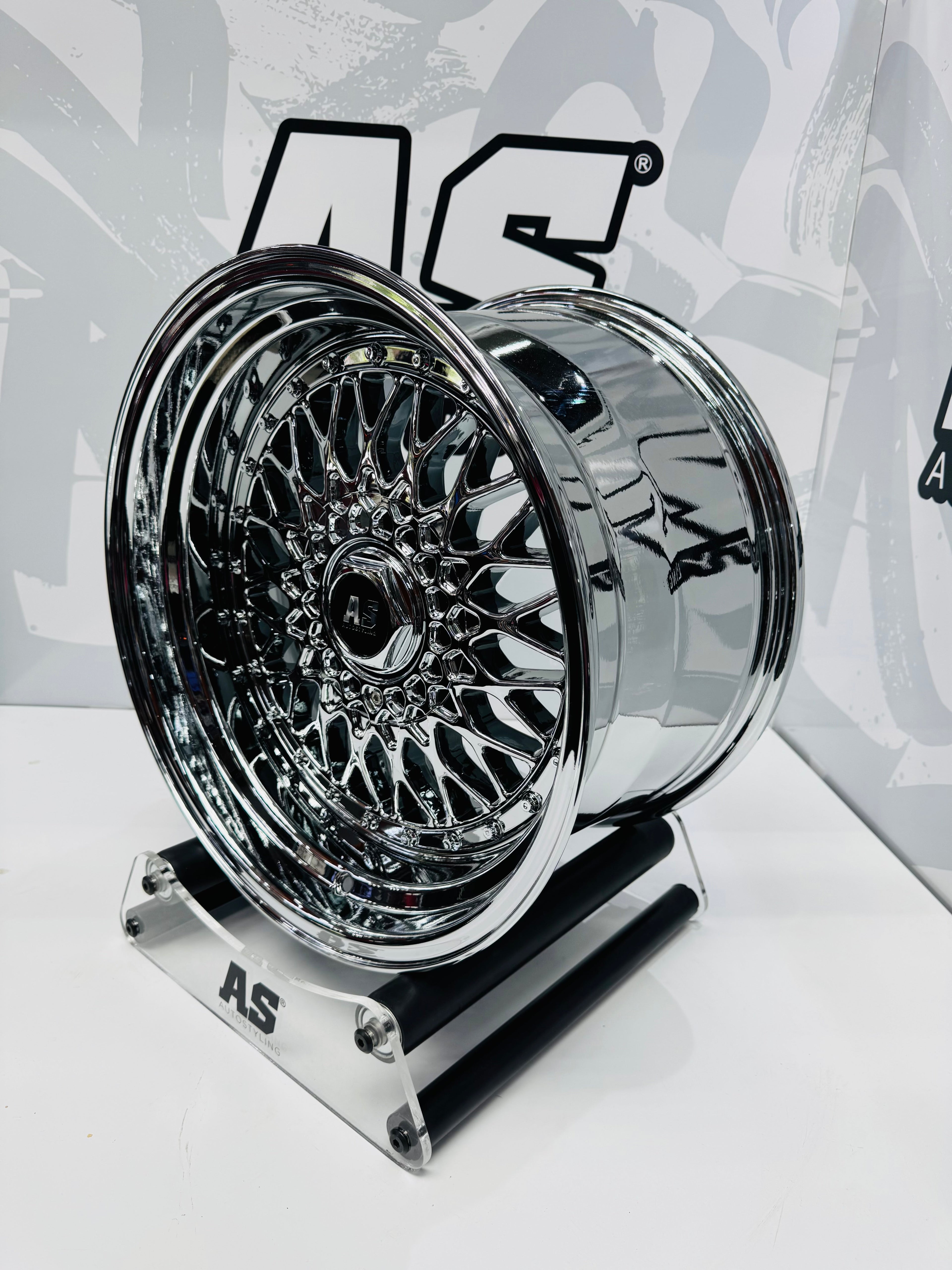 17” AS® CHROME WITH CHROME  STUDS  4x100 & 5x100 8.5j/ 10j
