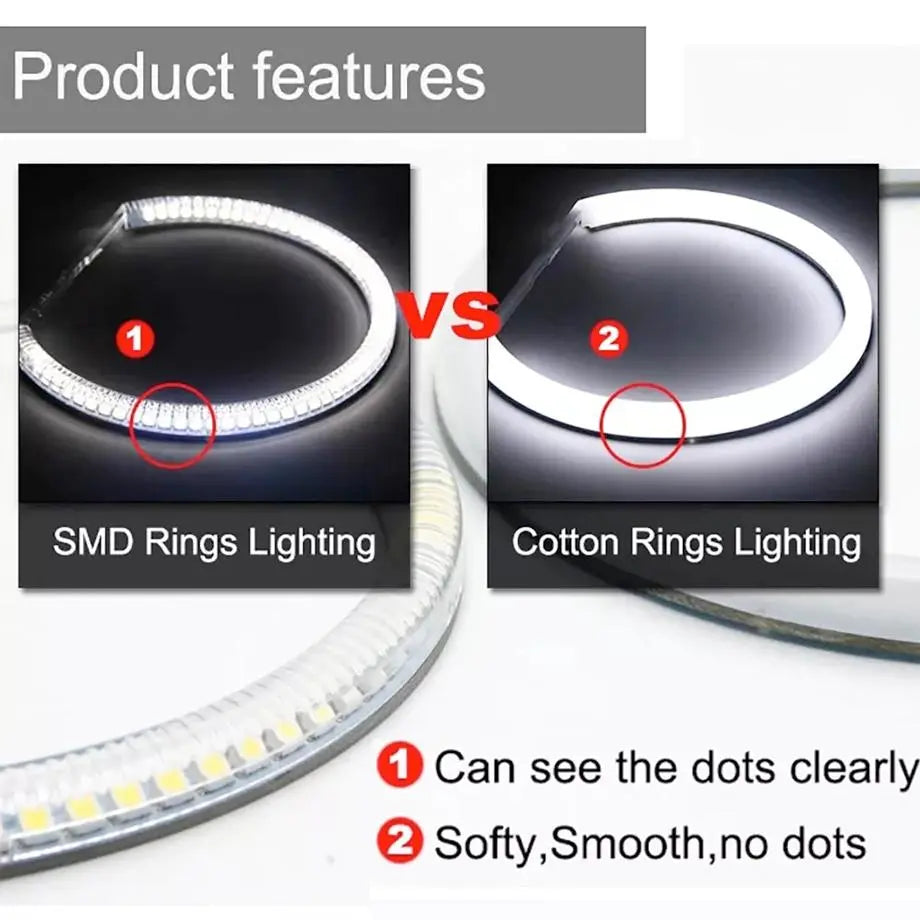 BM E36 Projector Headlight Single Function Cotton Angel Eye Rings