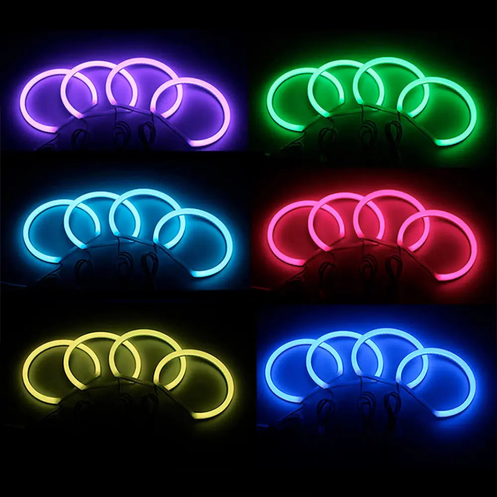 BM E36 Projector Headlights RGB Cotton Angel Eye Rings