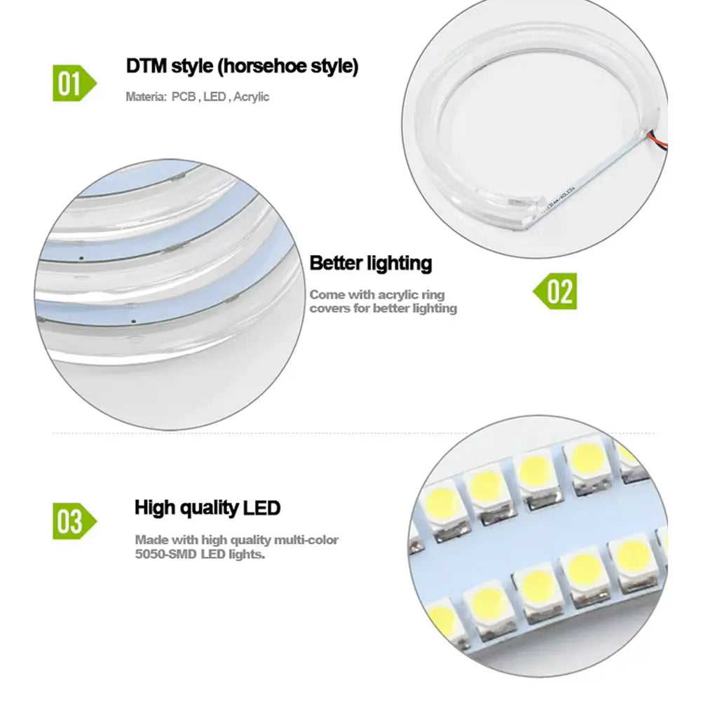 BM E46 3-Series Non-Projector RGB App Control LED Angel Eye Rings