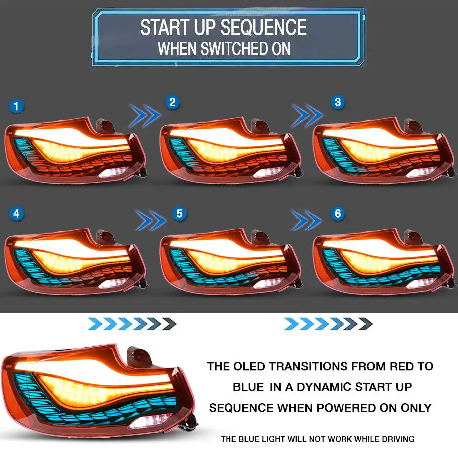 BM F22 / F23 2-Series CS Style OLED Sequential Smoked Red Taillights