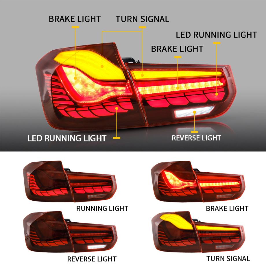 BM F30 3-Series CS Style OLED Sequential Red Taillights (12-18)