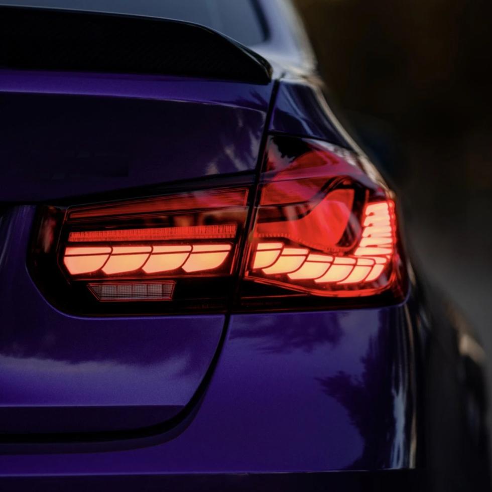 BM F30 3-Series CS Style OLED Sequential Smoked Black Taillights (12-18)