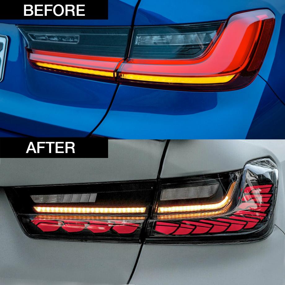 BM G20 3-Series CS Style OLED Sequential Smoked Black Taillights