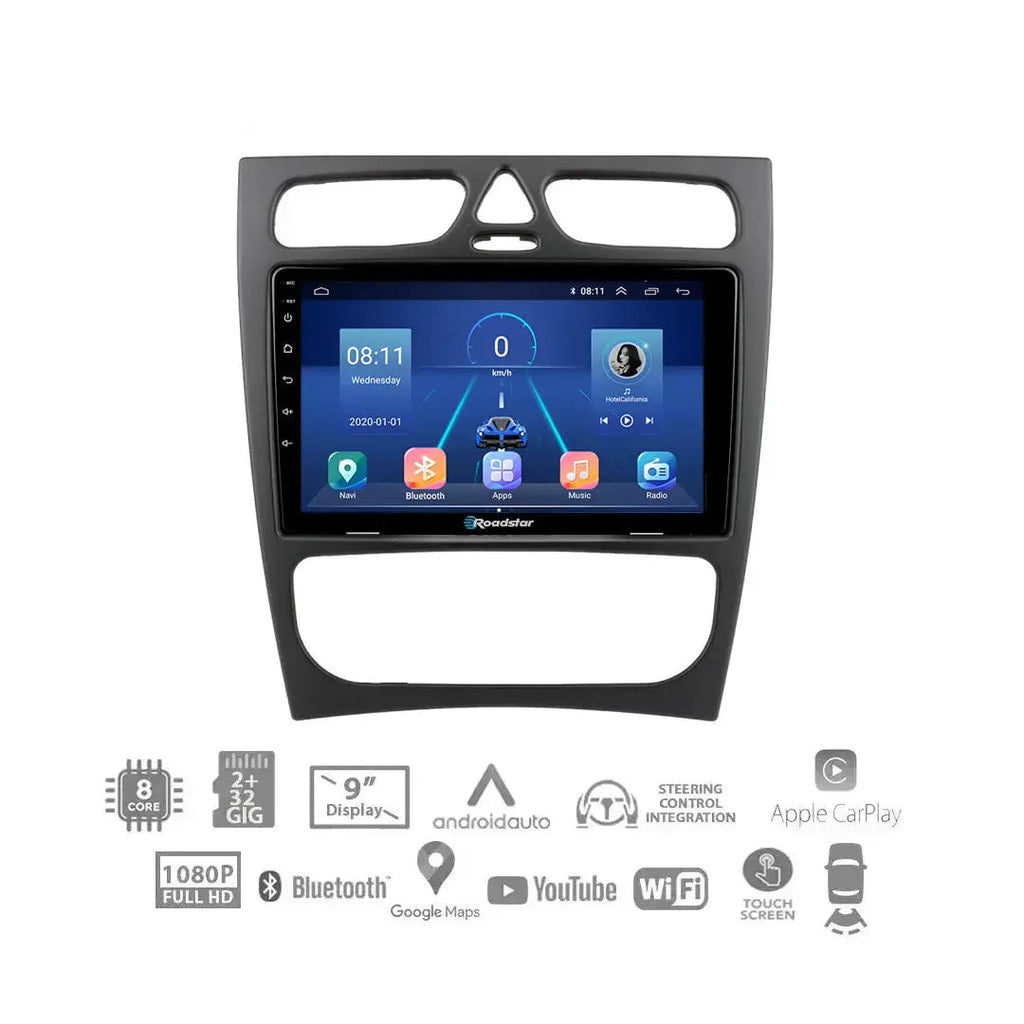 Benz CLK Class W209 (02-06) - 9 Inch Roadstar Android Entertainment & GPS System