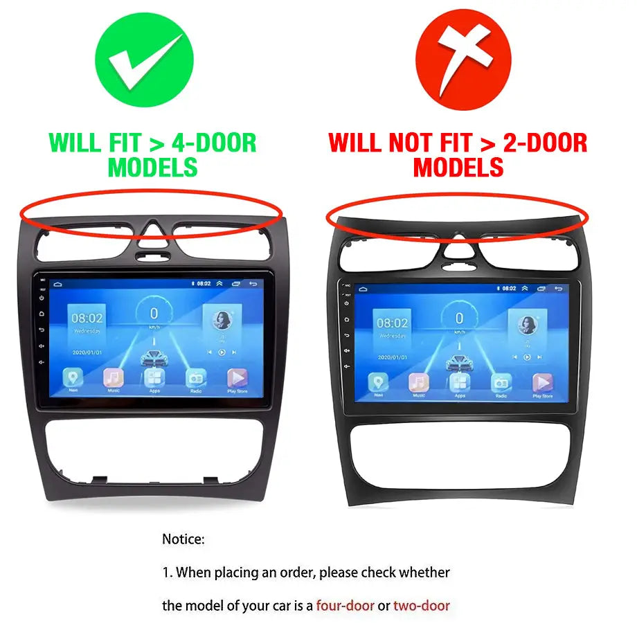 Benz W203 (02-04) - 9 Inch Roadstar Android Entertainment & GPS System