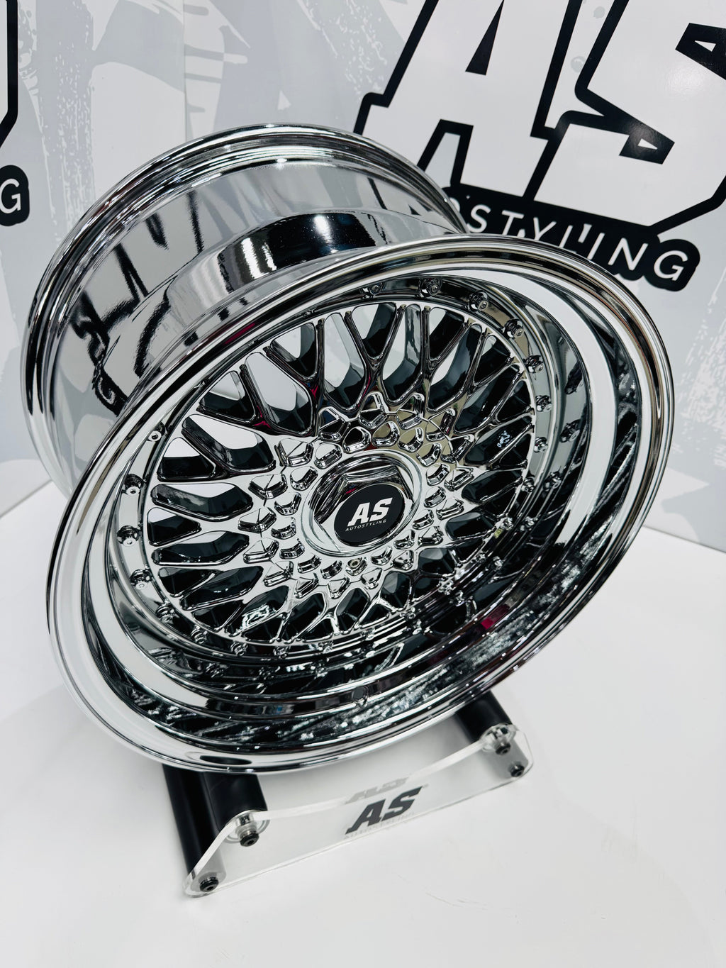 17” AS® CHROME WITH CHROME  STUDS  4x100 & 5x100 8.5j/ 10j