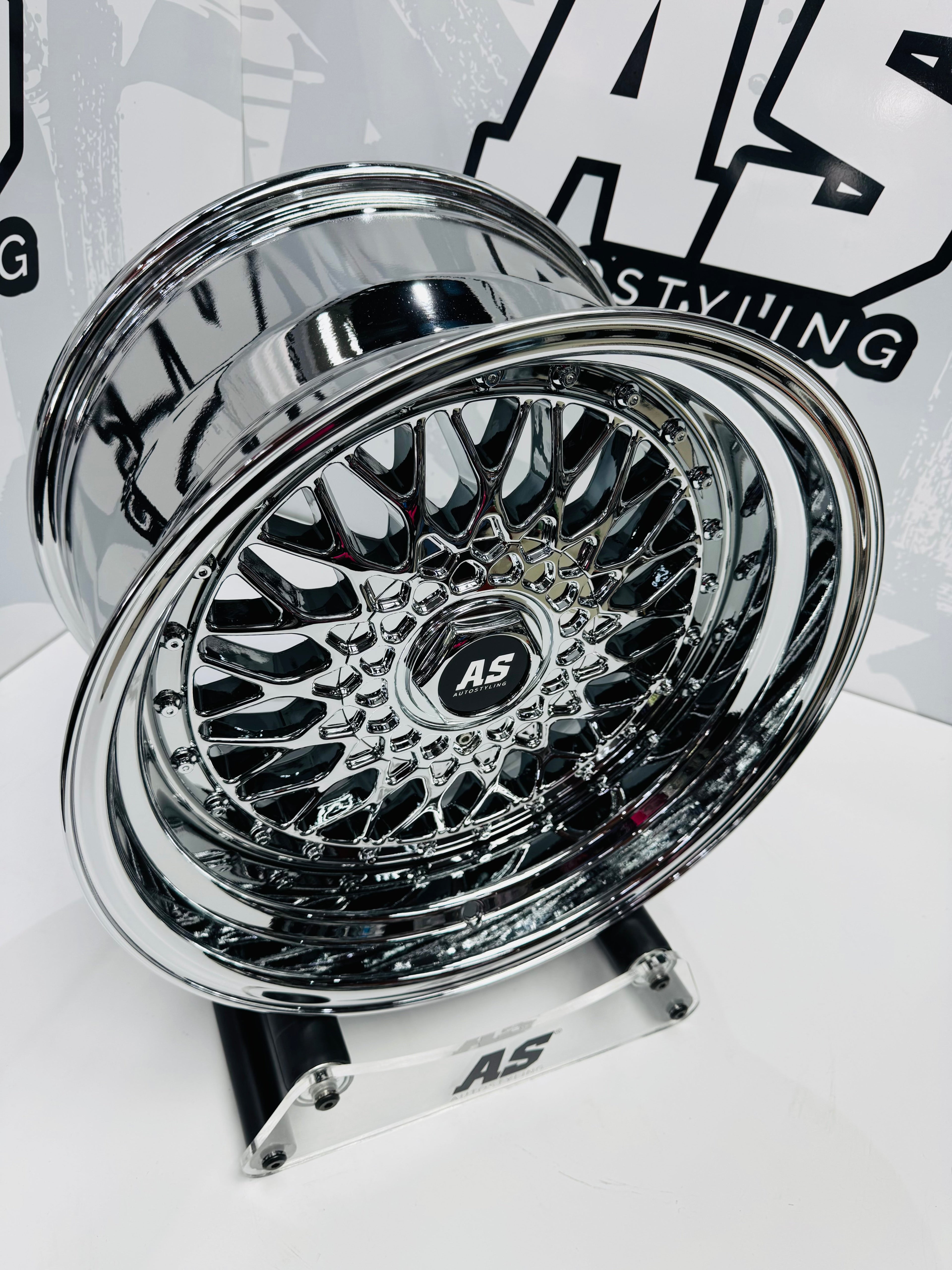 17” AS® CHROME WITH CHROME  STUDS  4x100 & 5x100 8.5j/ 10j