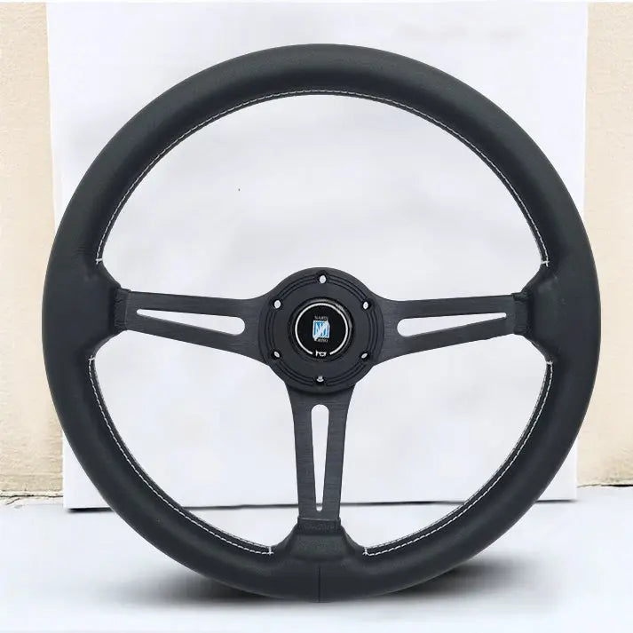 Classic Racing Style Leather Steering Wheel (350mm)