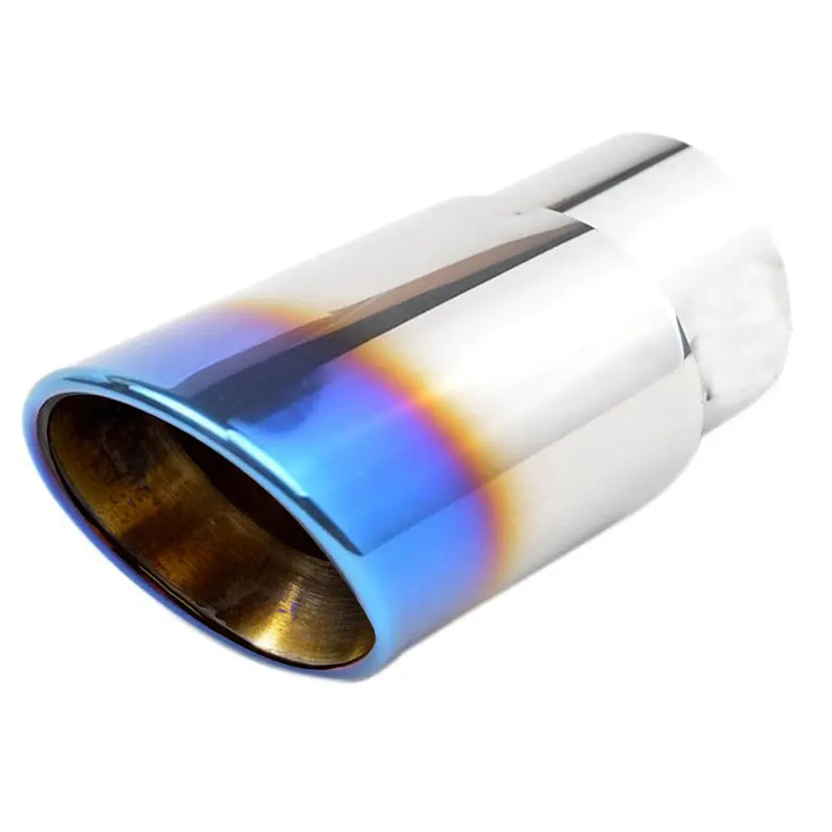 Cowley Burnt Blue Angle Cut Single Exhaust Tailpipe (90mm Outlet)