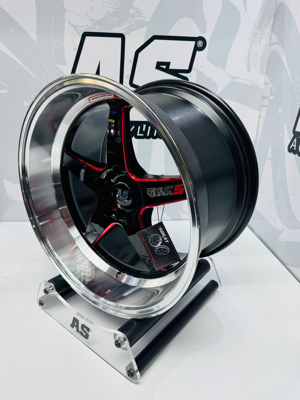 18” F99ZX307 5/114 BLACK with RED MILLING