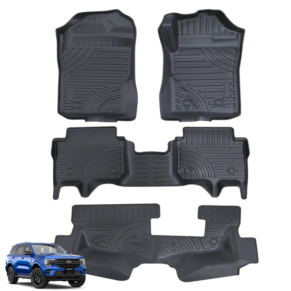 Everest Next Gen (21-On) Moulded TPE Rubber Floor Mats (4-Piece)