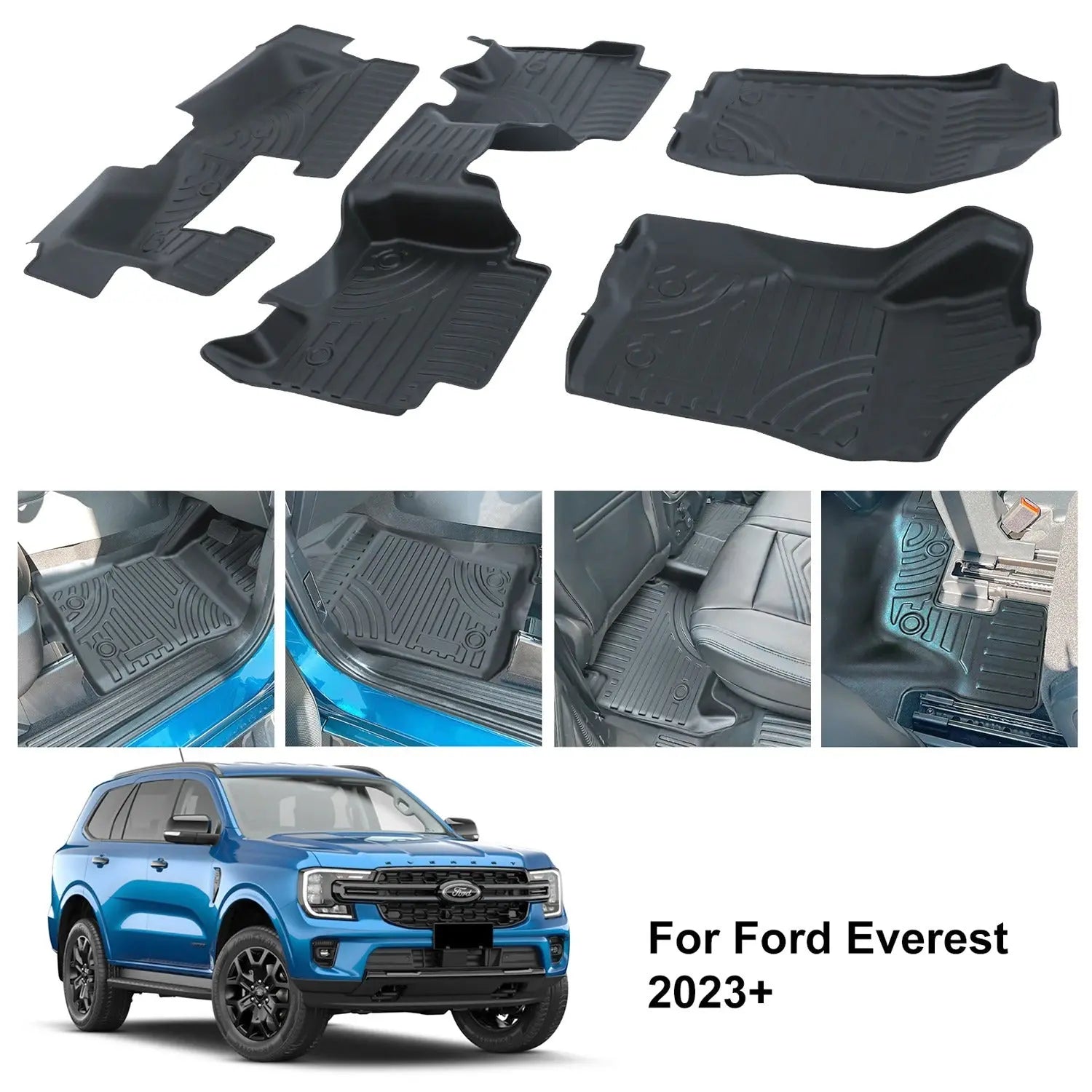 Everest Next Gen (21-On) Moulded TPE Rubber Floor Mats (4-Piece)