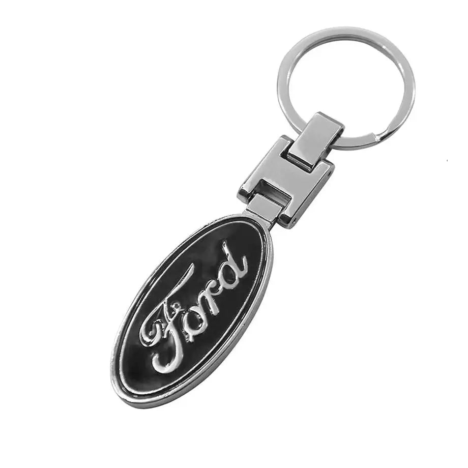 Ford Branded Chrome Key Ring (Black)