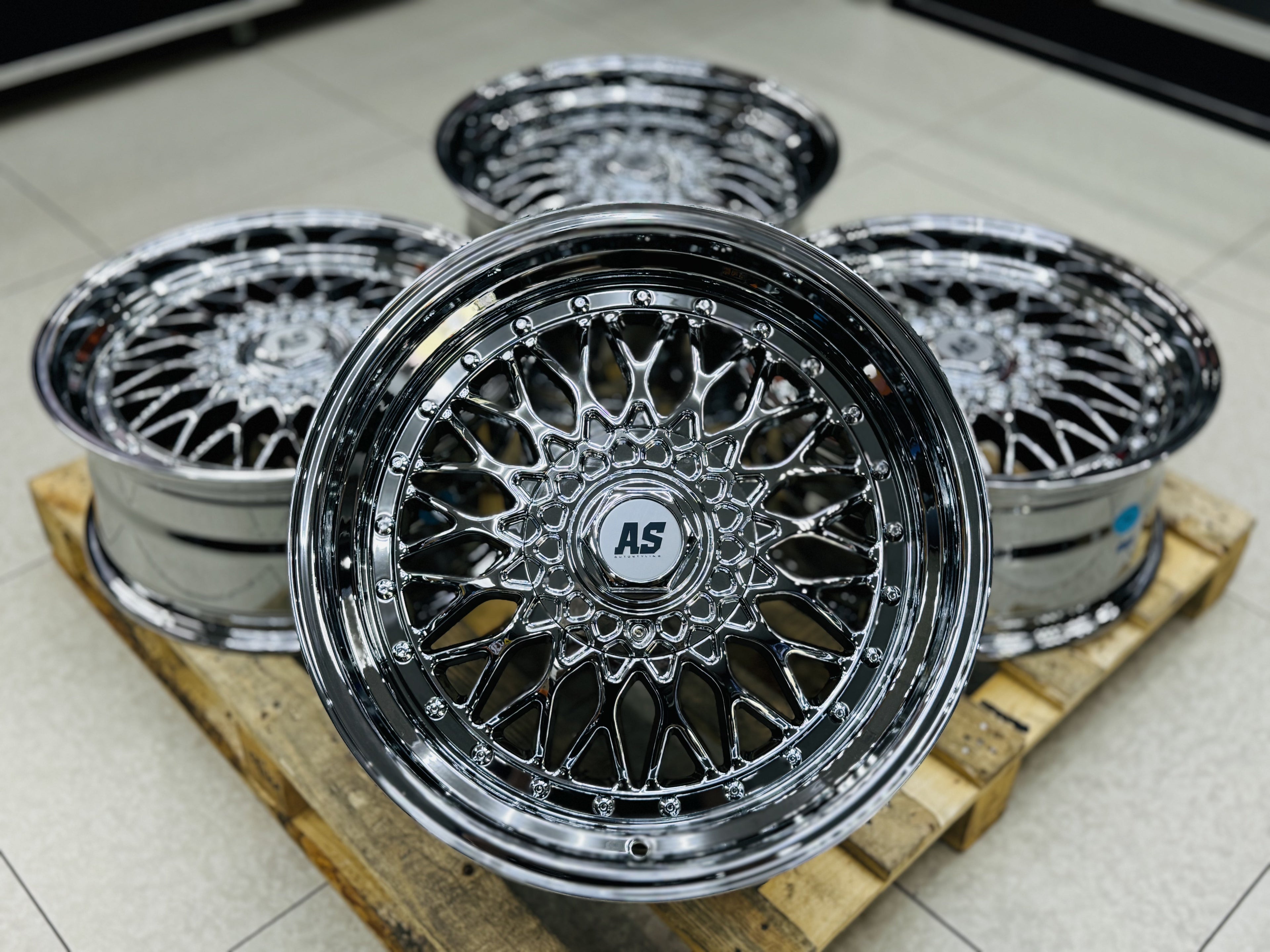 18” AS- MESH 5/112 5/114 SILVER CHROME