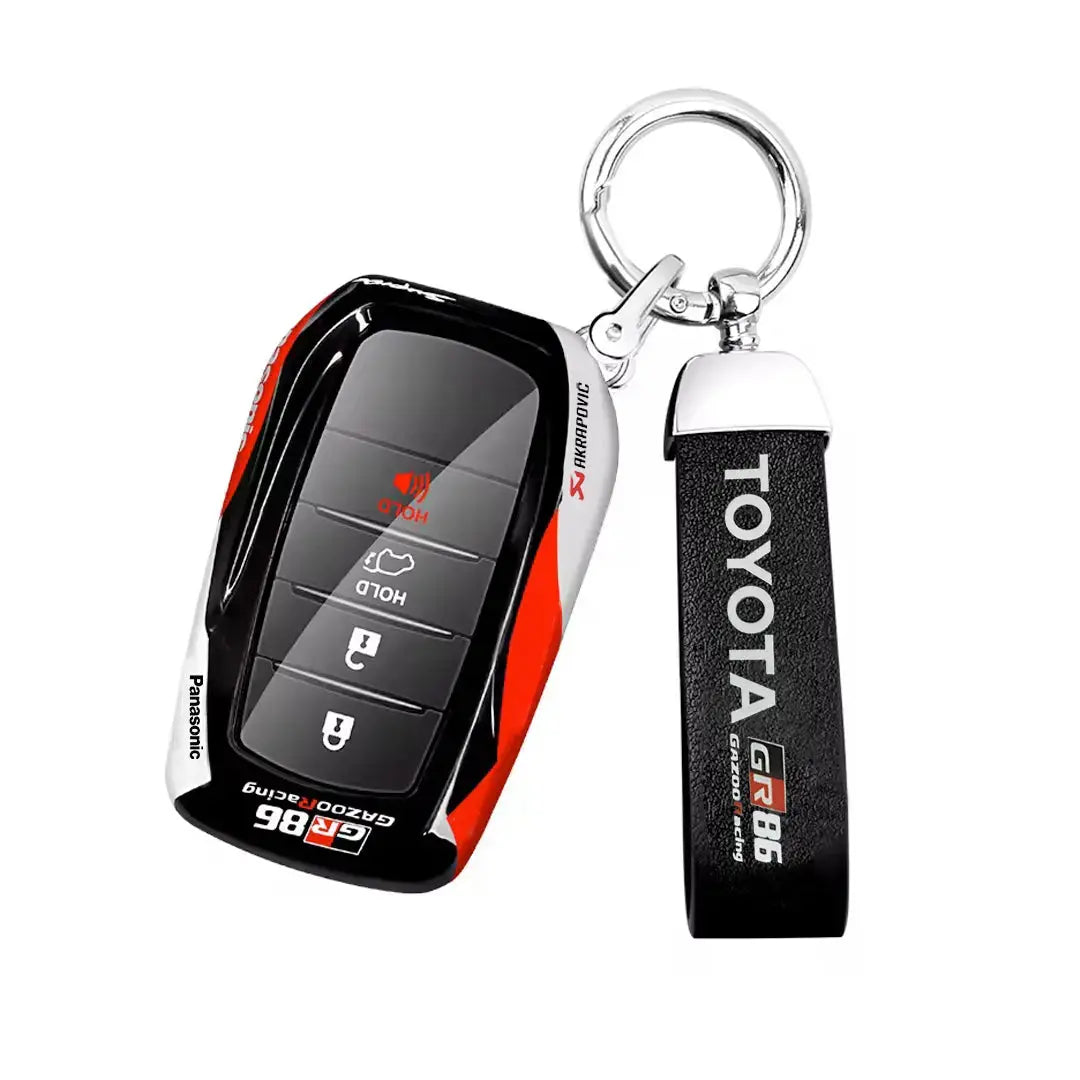 Hard Shell Key Case Cover With Keyring - Toyota GR Gazoo Racing Style