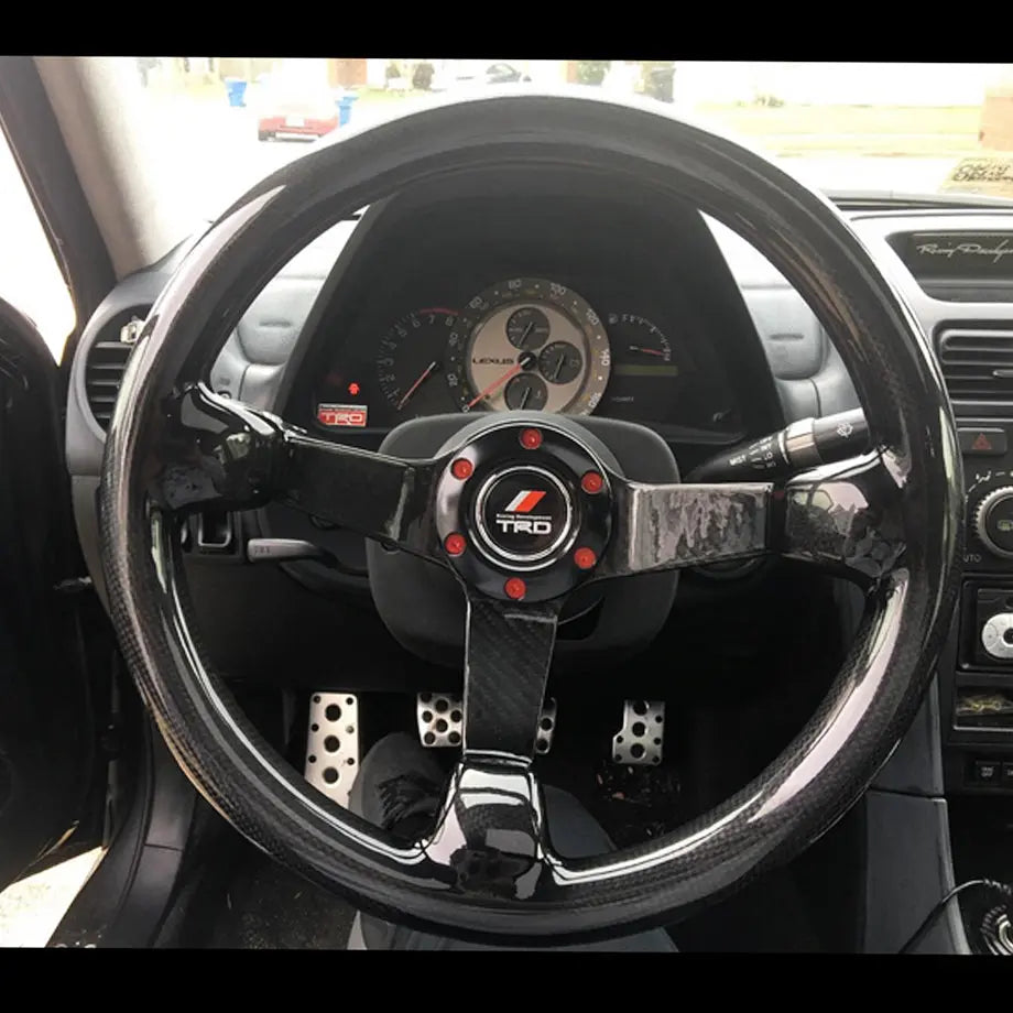Genuine Carbon Fiber Lightweight Deep Dish Steering Wheel (340mm)