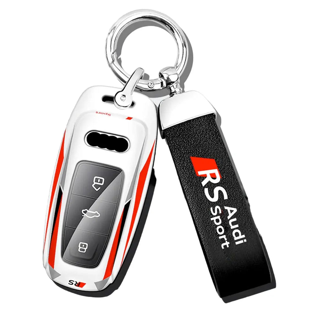 Hard Shell Key Case Cover With Keyring - Audi Sport Style